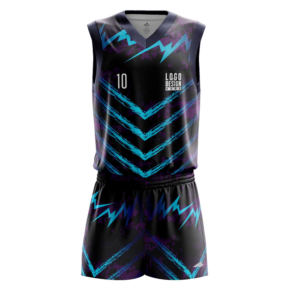 Custom Blue Lightning Men’s Basketball Uniform - BTX Sports